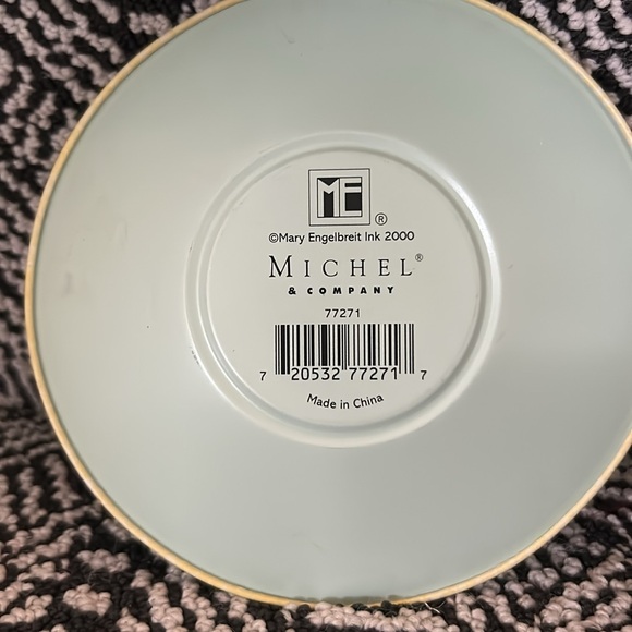 Mary Engelbreit Cherry Metal Teacup/Saucer Set - Picture 5 of 7